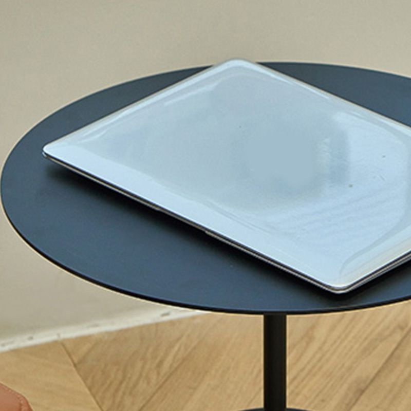 Black End Slide Table Round Living Room Pedestal Marble Corner Table