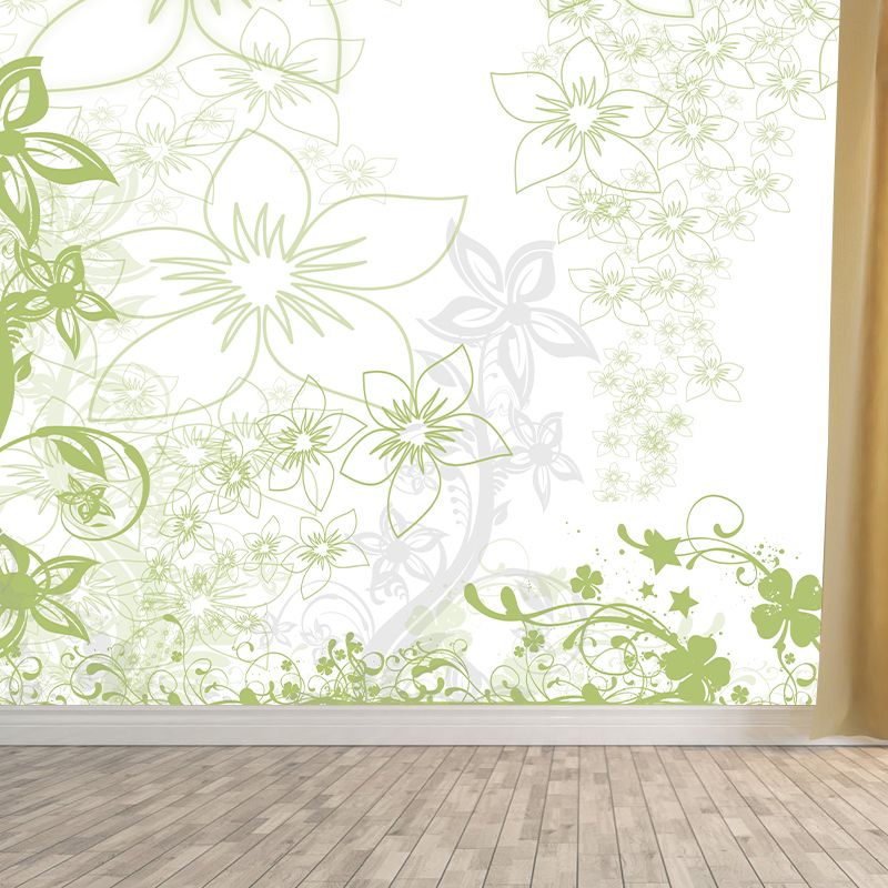 Horizontal Illustration Tropical Plant Mural Eco-friendly Decorative Wallpaper for Room