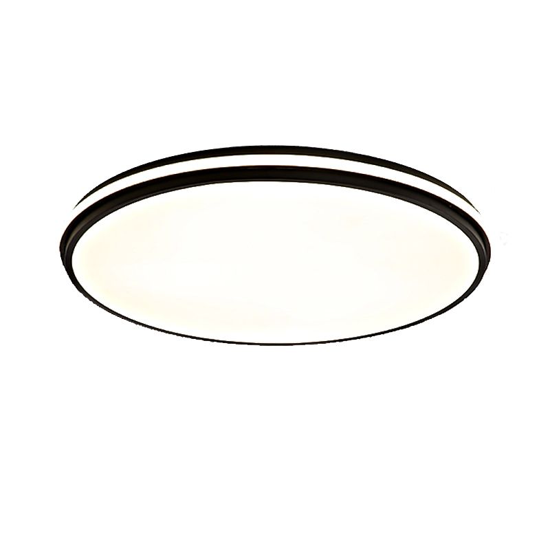 Minimalism Ceiling Light Fixture Black Flush Mount with Metal for Living Room
