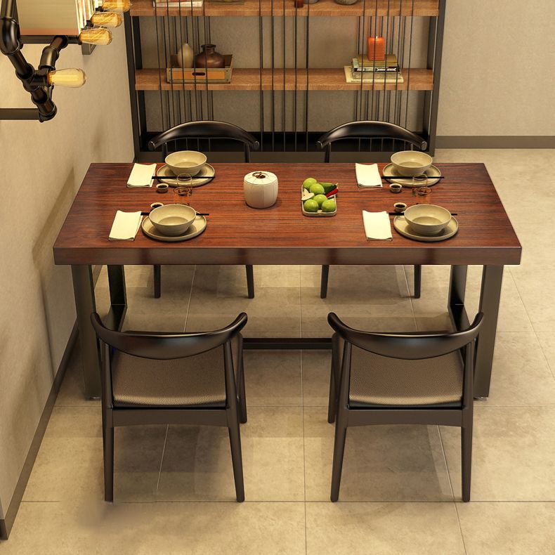 Industrial Dinning Table with Wood Rectangle Dining Table for Kitchen