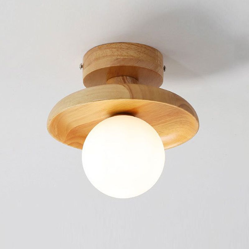 Minimalism Flush Mount Wood Ceiling Light Fixture for Bedroom