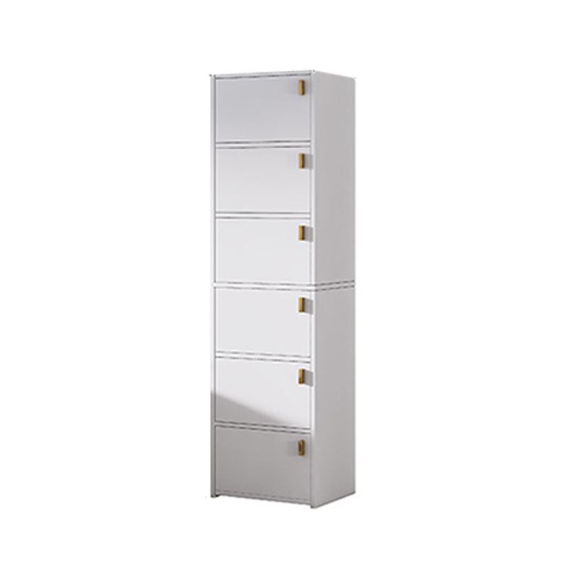 Modern Rectangle Chest White Wood Storage Cabinet with Drawer