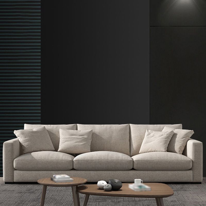 Sponge/latex Seat Filling Imitation Leather & Cotton & Linen Upholstered Rectangular Sofa