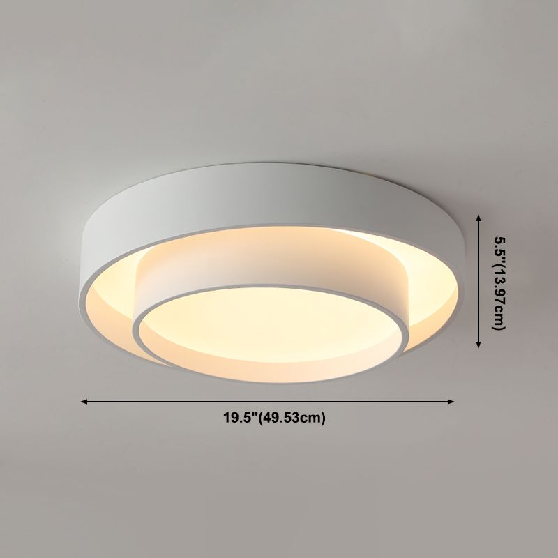 Simplicity LED Ceiling Lights White Flush Mount Lighting Fixture for Living Room