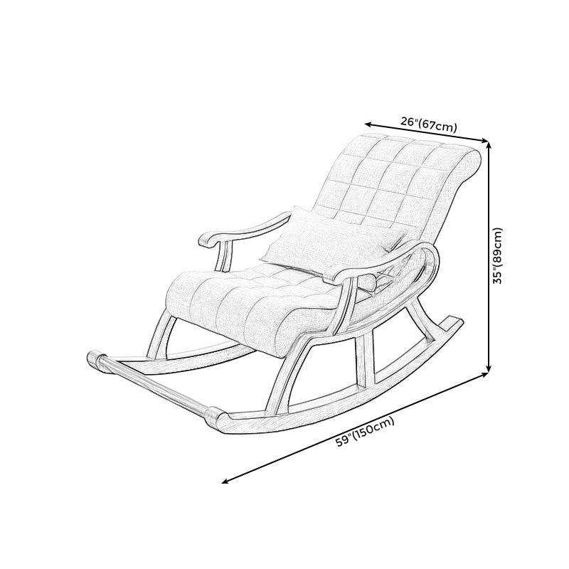 Accent Chair 26.37" L x 59.05" W x 35.03" H Solid Wood Frame Lounge Chair