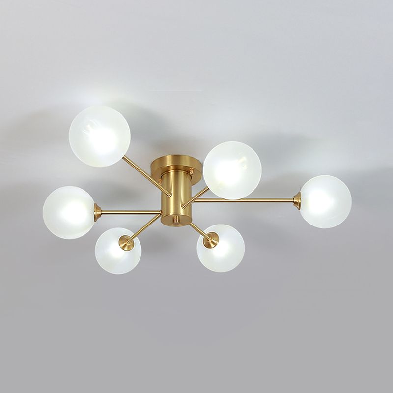 Nordic Style Ceiling Light Glass Shade Ball Shape Ceiling Lamp for Living Room