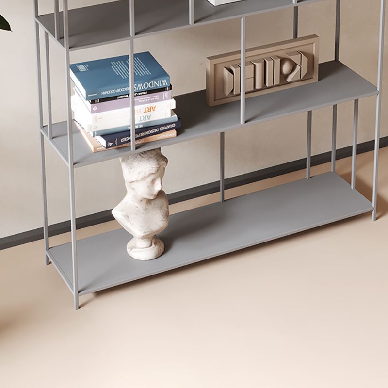 Modern Style Open Back Bookshelf Vertical Metal Bookcase with Shelves