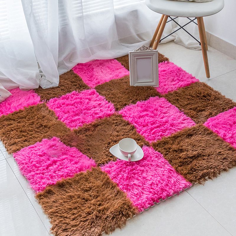 Basic Carpet Tiles Solid Color Shag Square Bedroom Carpet Tiles