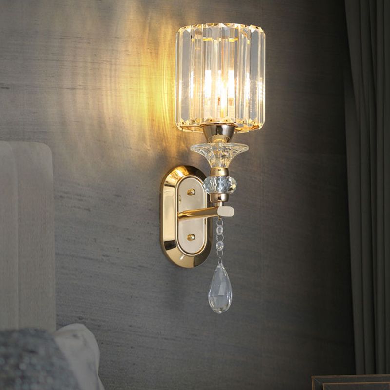 Modern Simple Crystal Vanity Light Geometry Shape Vanity Lamp for Shower Room