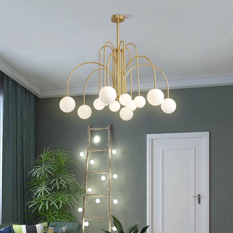 Modern Metal Chandelier Light Multi-Head Suspension Pendant Lamp for Living Room