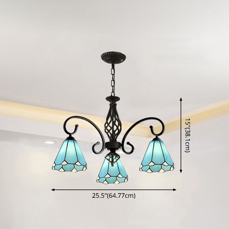 Lampadella Tiffany in vetro colorato Light Living Living Affettale Luce appesa con catene regolabili da 12 "