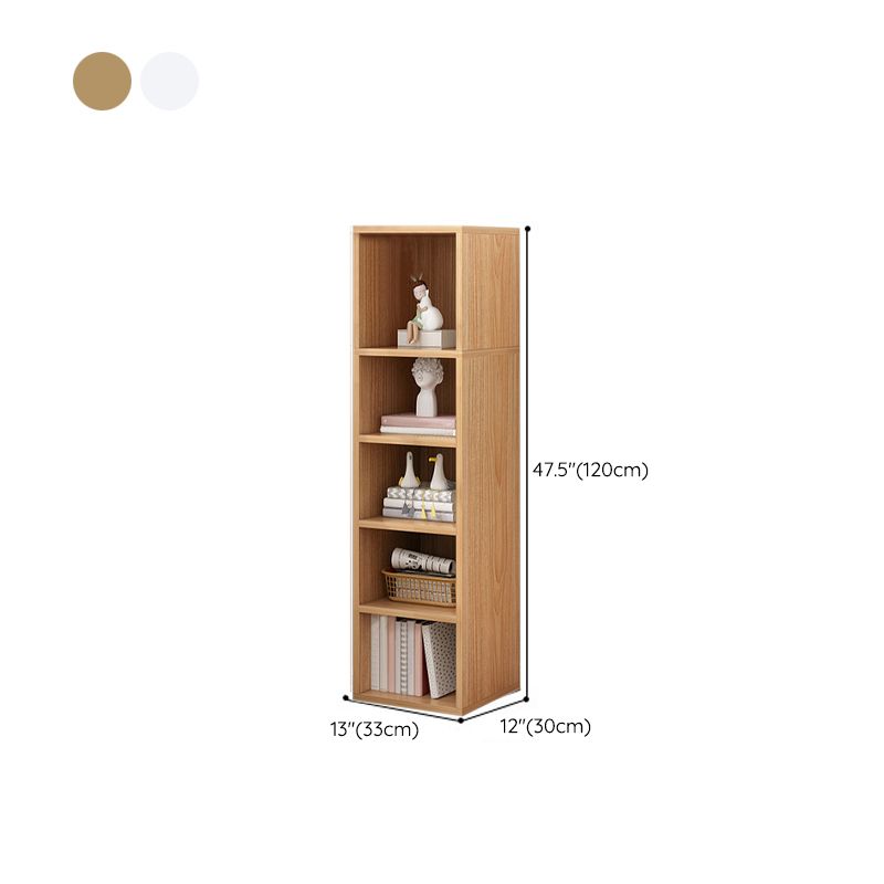 Modern Standard Bookshelf Wood Engineered Bookcase with Rectangular Shelves