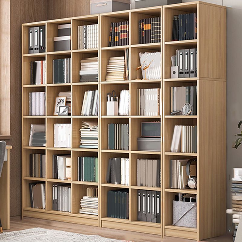 Closed Back Scandinavian Bookcase Engineered Wood Standard Bookshelf