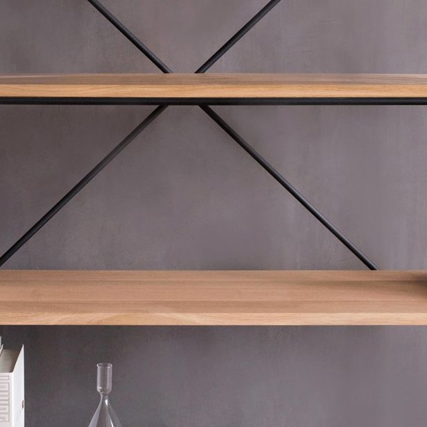 Modern Bookshelf Solid Wood Bookcase With Rectangular Shelves