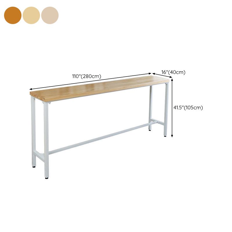 Industrial Style Rectangle Bar Table Solid Wood Fixed Bistro Bar Desk