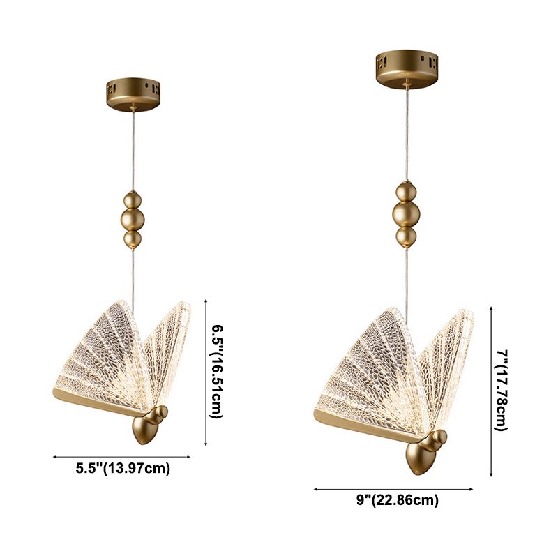 1-Light Acrylic Suspended Lighting Fixture Modern Pendant Light Kit for Bedroom