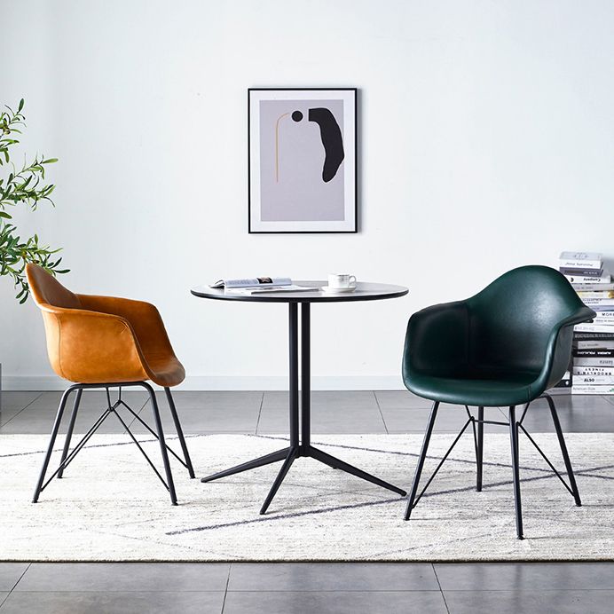 Contemporary Metal Dining Chairs Upholstered Linen Fabric Dining Chair for Restaurant