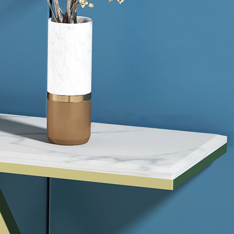 31.5-inch Tall Hall Console Table Glam Stone Accent Table with 1 Shelf