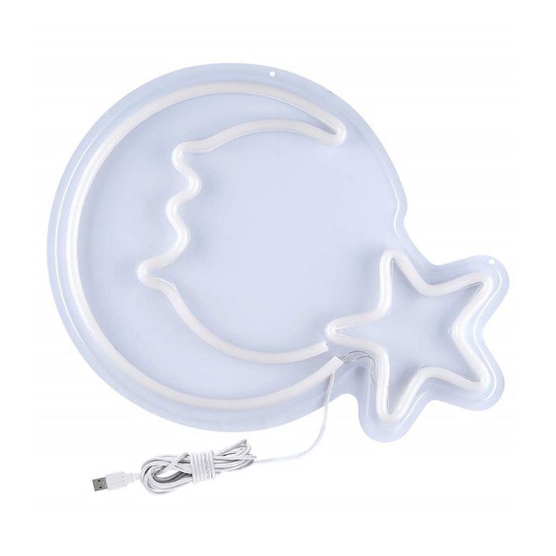 LAMPAGNO NAGNO NOTTE LAMPAGGIO LAMPAGGIO DI LUNA E STAR LAME LED CREATIVE COMMERCIALE COMMERCIALE in bianco con cavo plug-in USB