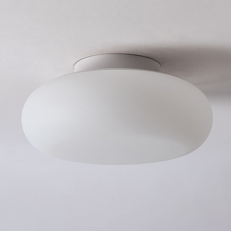 Single White Modernism Flush Mount Lighting LED Ceiling Light for Foyer