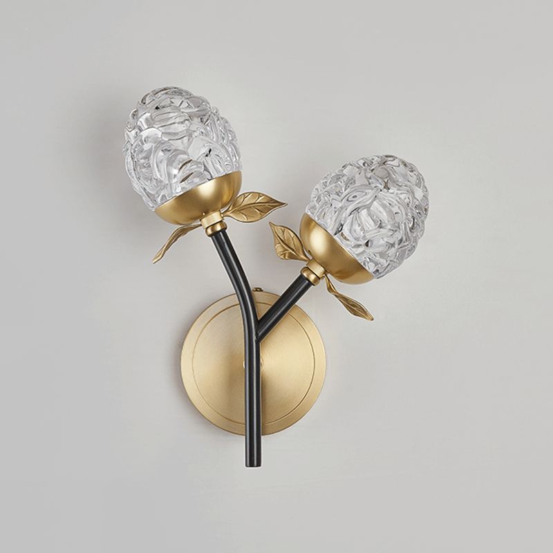 1 Light Wall Mount Light Fixture Modern Wall Mounted Lighting in Gold