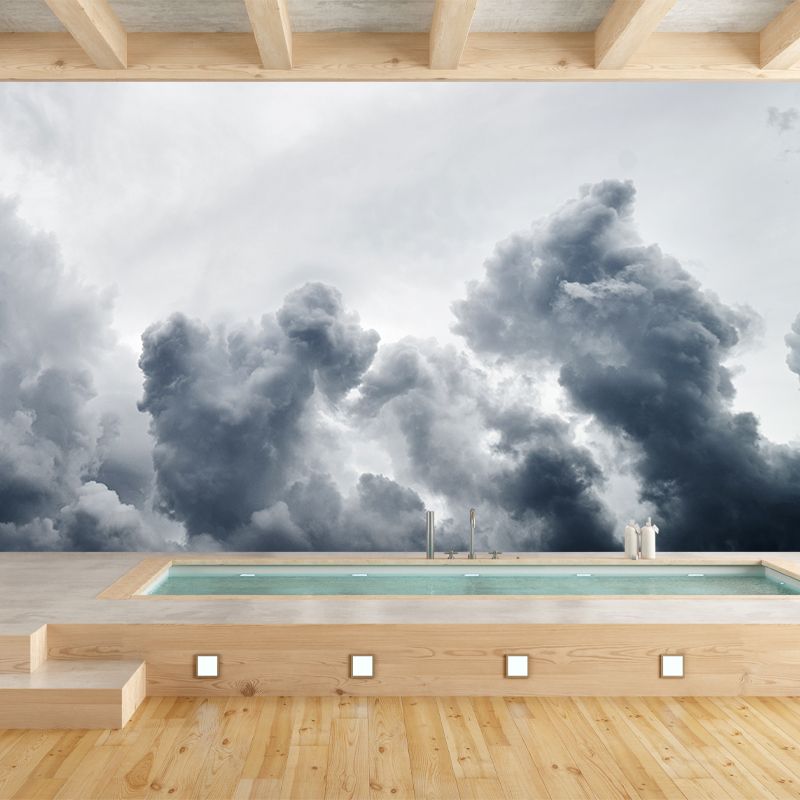 Environmental Clouds Wall Mural Stain Resistant Living Room Photography Wall Mural