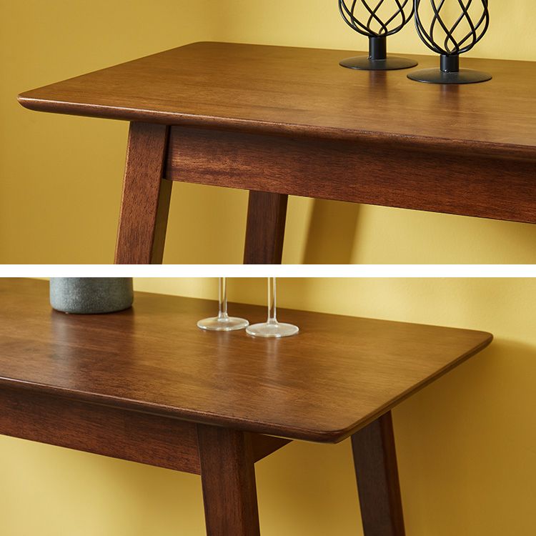 Solid Wood Bar Dining Table Contemporary Bar Table with Brown Base