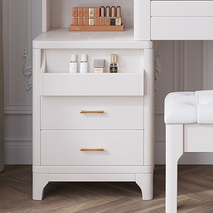 Wooden Vanity Makeup Dressing Table Stool Set with Mirror Vanity Desk