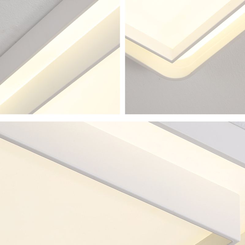 Lámpara de techo LED contemporánea, lámpara empotrada blanca con pantalla acrílica