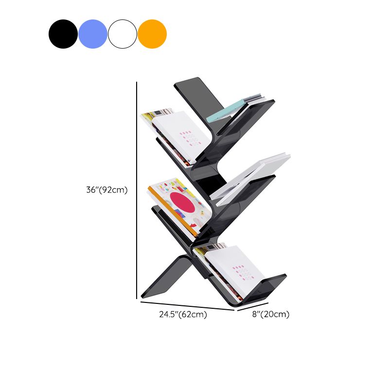 Modern Open Back Standard Bookshelf Acrylic Bookcase with Shelves for Study Room