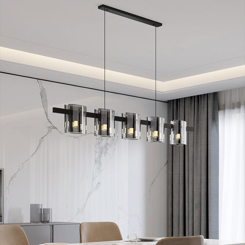 Modern Kitchen Island Lighting with Shape Island Lighting Glass 5 Light Island Lights