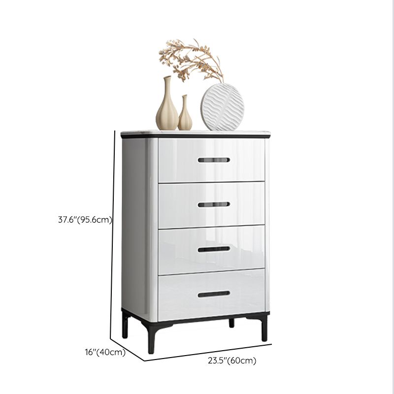 Contemporary Stone Storage Chest Bedroom White Chest with Black Legs