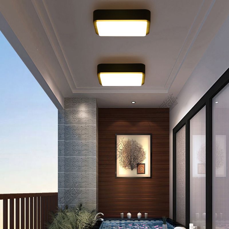 Traditionele stijl plafondlamp acryl schaduw waterdicht inbouwlicht voor balkon