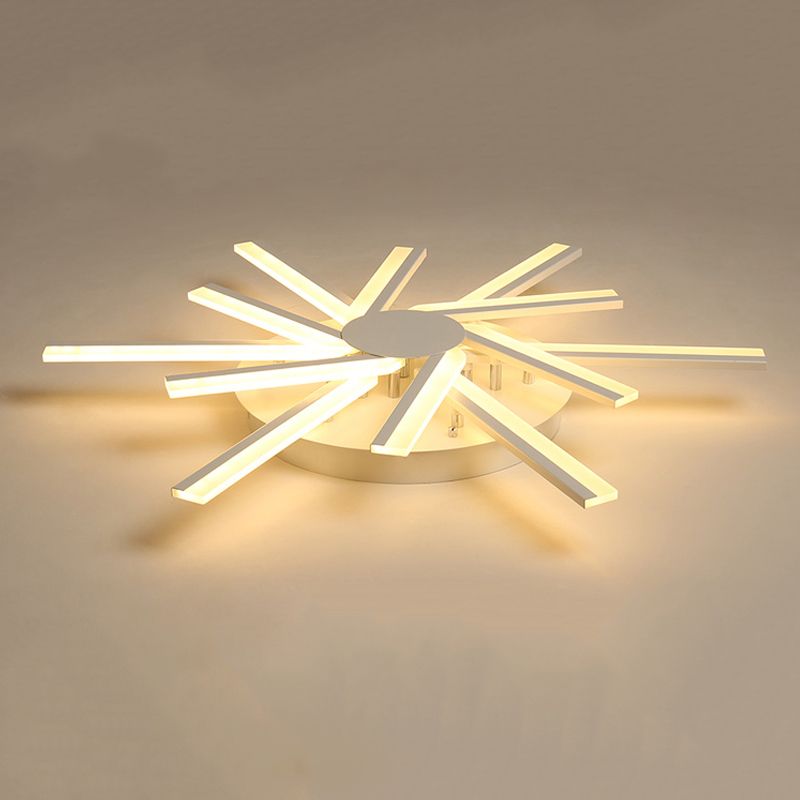 Line Shape LED Ceiling Lamp Modern Iron Flush Mount for Living Room Bedroom