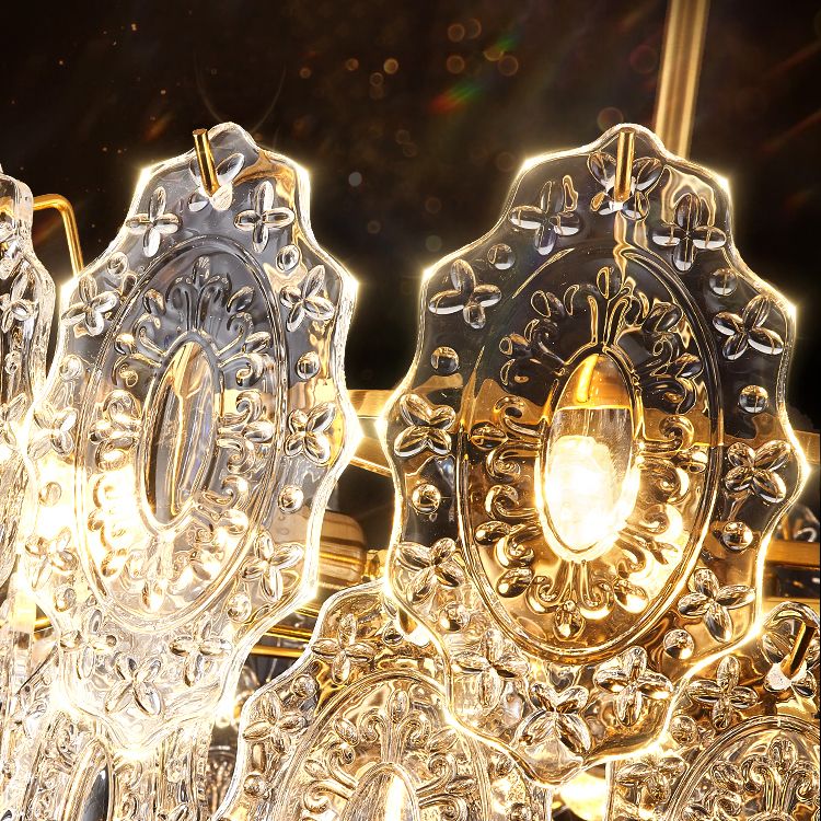 American Style Chandelier Glass Multi Head Hanging Light for Dining Room