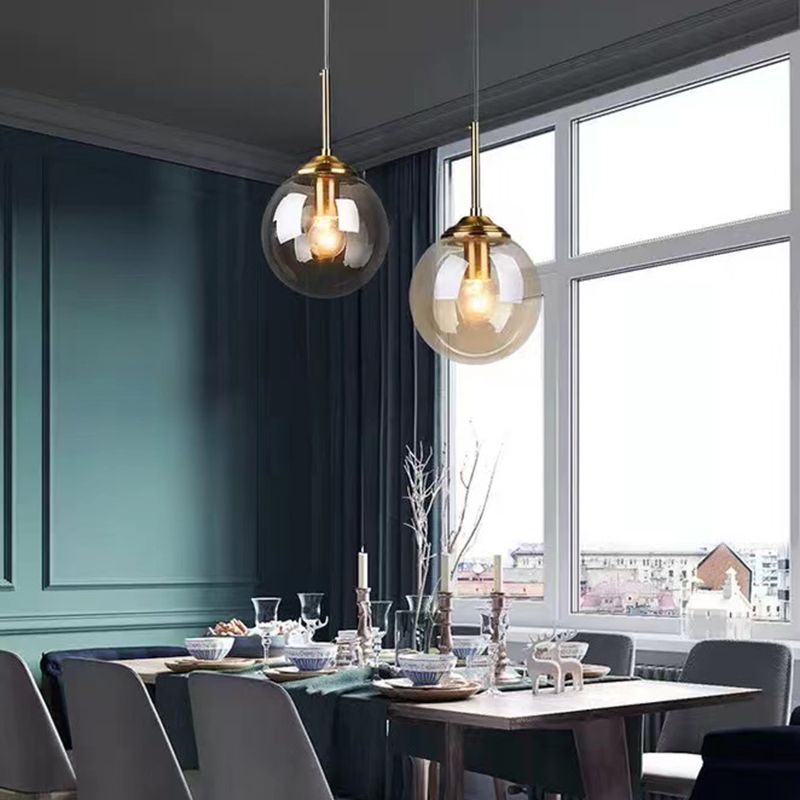 Industrial Style Ball Shape Wall Sconce Glass 1 Light Sconces for Bedroom