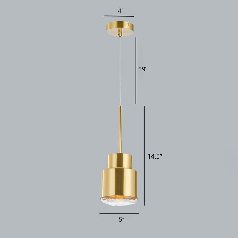 Granaatvormige druppel hanger postmodern metaal metaal 1-licht goud slinger licht met glazen diffuser
