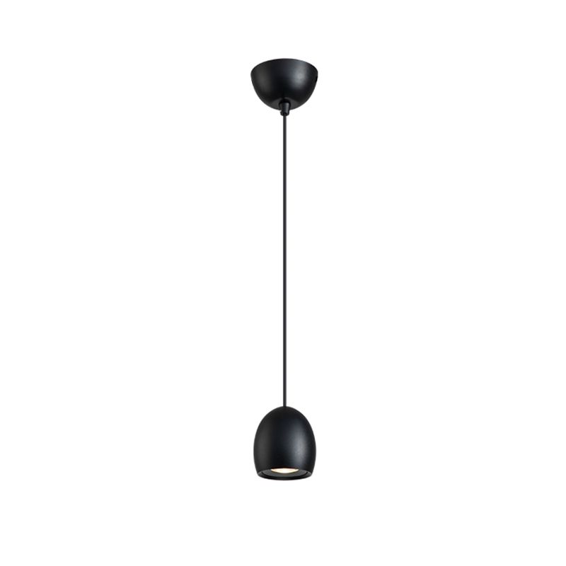 Pendentif intérieur minimaliste, éclairage pendentif en métal à LED noir à 1 lumière pour chambre à coucher