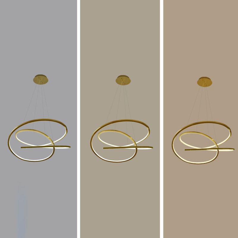 Moderner Zyklus Kronleuchter Edelstahl Anhänger Deckenleuchten mit verstellbarem Hängsschnur für Wohnzimmer