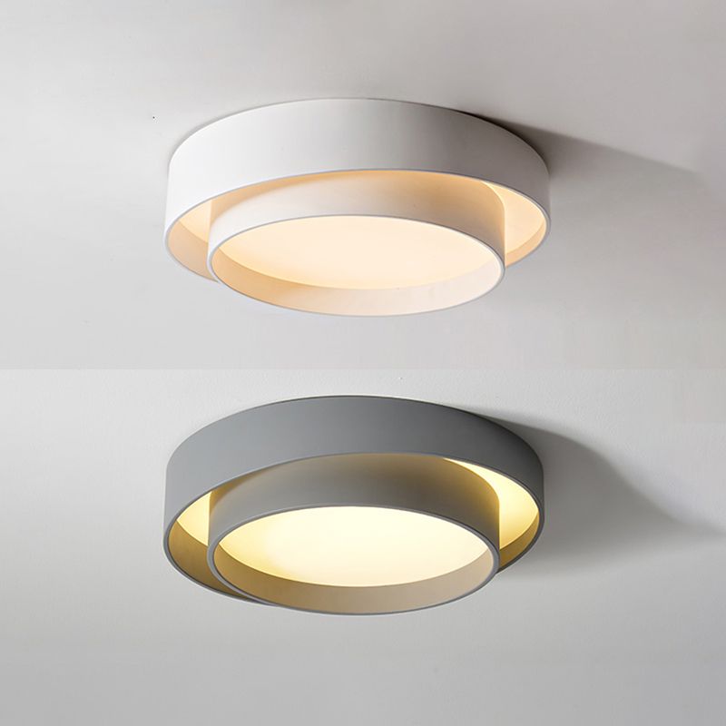 Lámpara empotrada moderna circular de 1 luz LED de metal montada en el techo para dormitorio