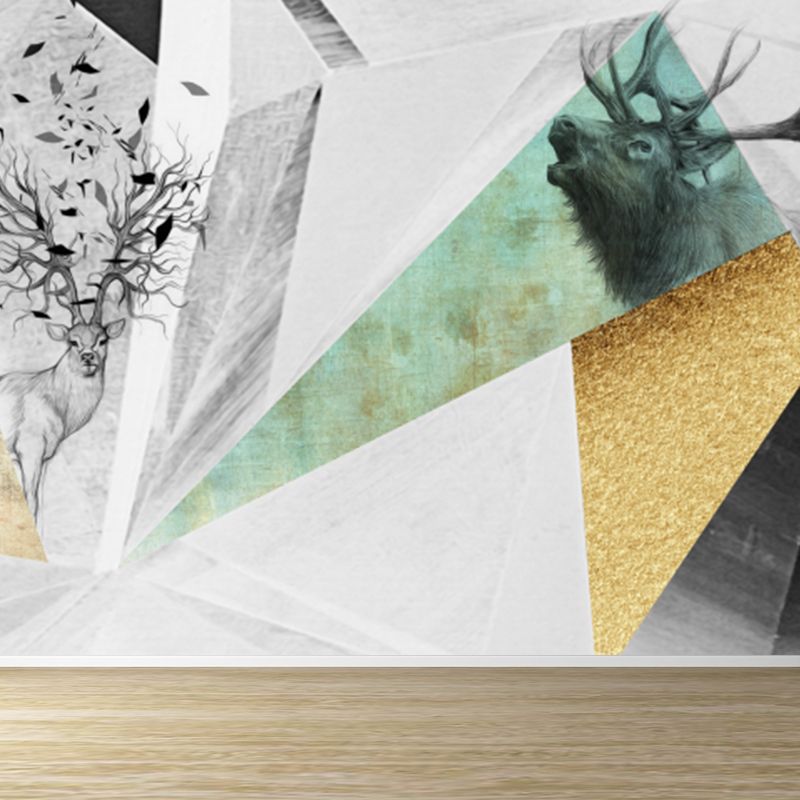 Pastel Color Diamond Mural Wallpaper Geometric Modern Stain Resistant Wall Decor