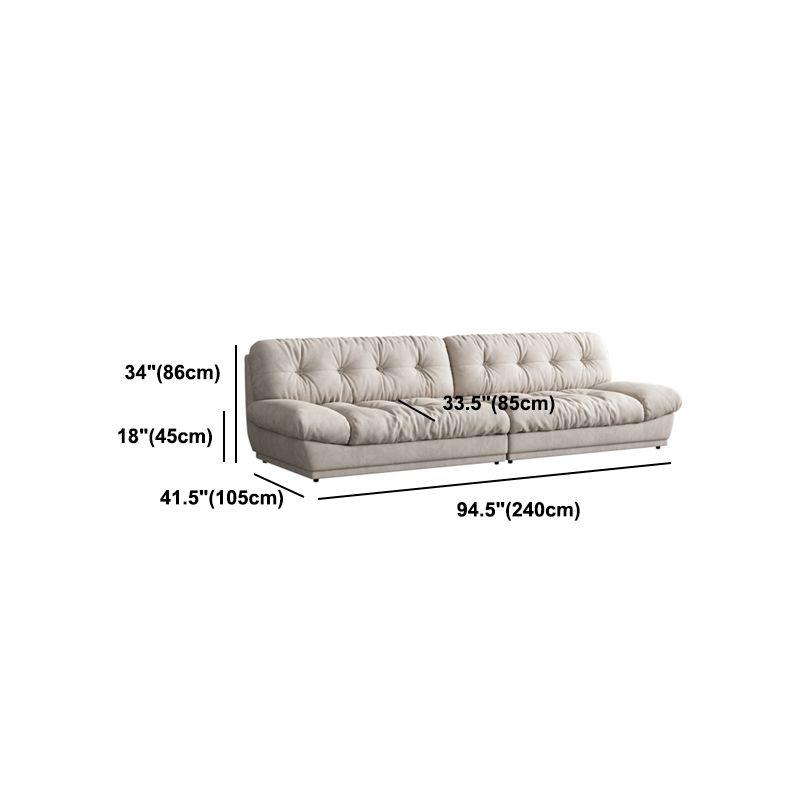 Faux Leather/ Suede Contemporary Tufted Split-Back Settee Sofa