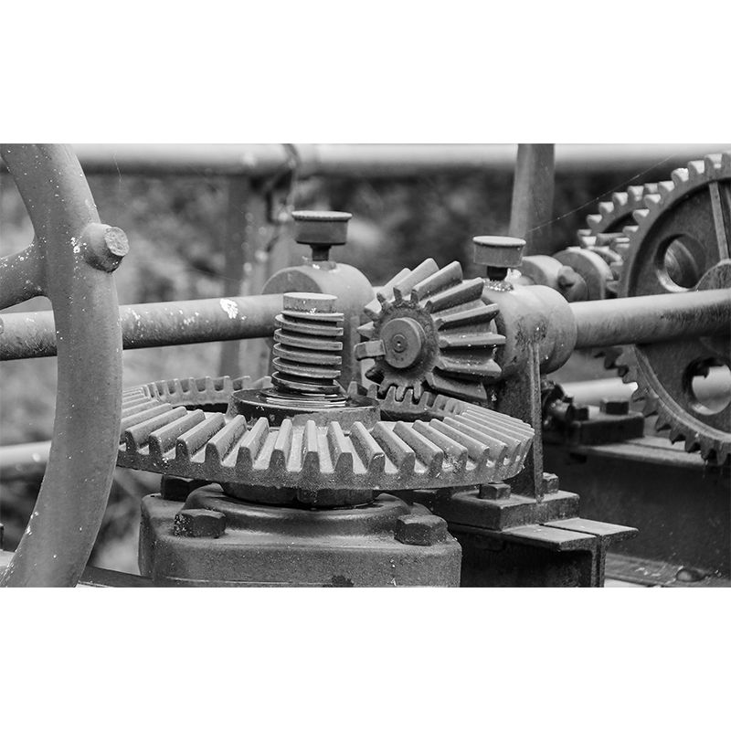 Metal Gear Mural Wallpaper Mildew Resistant Wall Covering for Decoration