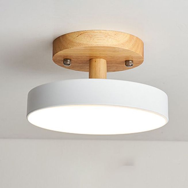 Ronde semi-inbouwlamp Macaron acryl plafondmontage kroonluchter voor slaapkamer
