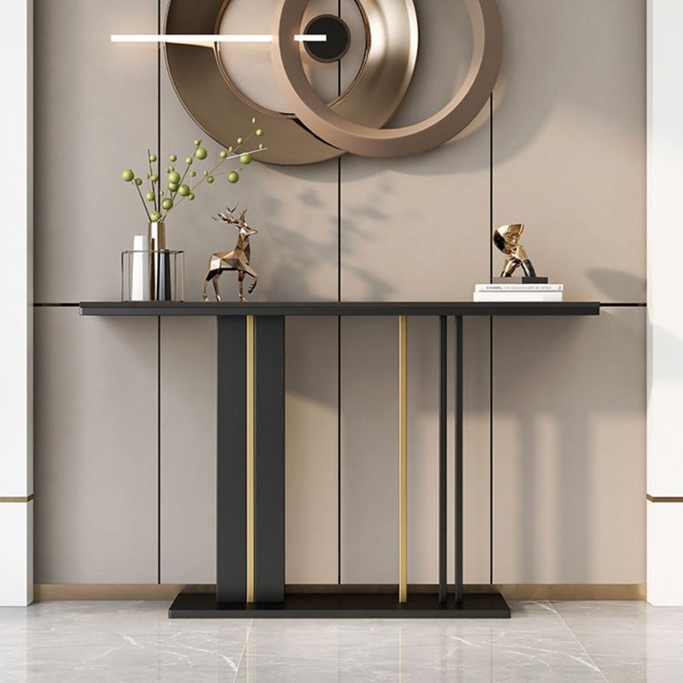 Rectangle Contemporary Console Table Antique Finish Console Sofa Table in Marble