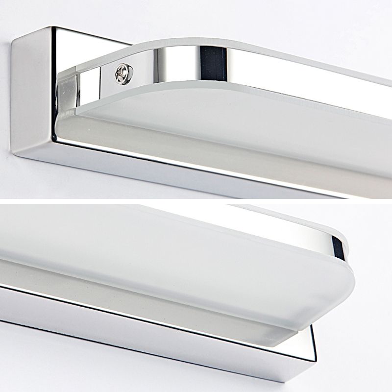 Light de vanité en acier inoxydable à 1 lumière Lumière miroir droit nordique pour la salle de bain