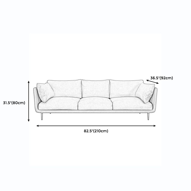 Modernisme Standaard Sofa 3/4-zitplaatsen Tuxedo Arm Sofa voor woonkamer