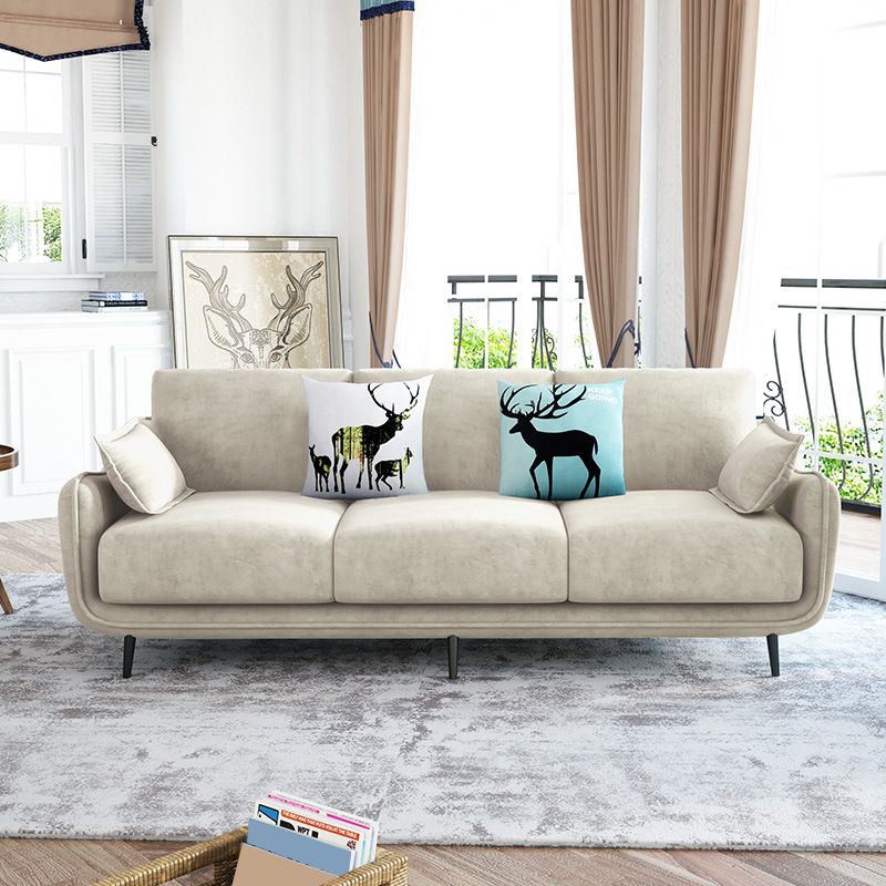 Pure Color Sofa Flared Arm Slipcovered Sofa for Room and Home