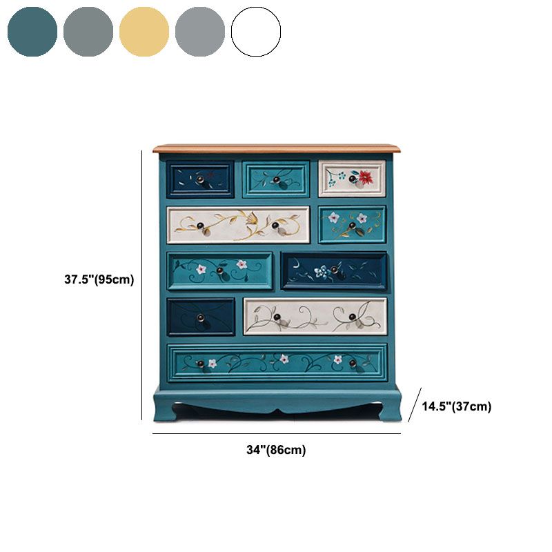 Coastal Storage Chest Solid Wood Dresser with 8/10/12 Drawers