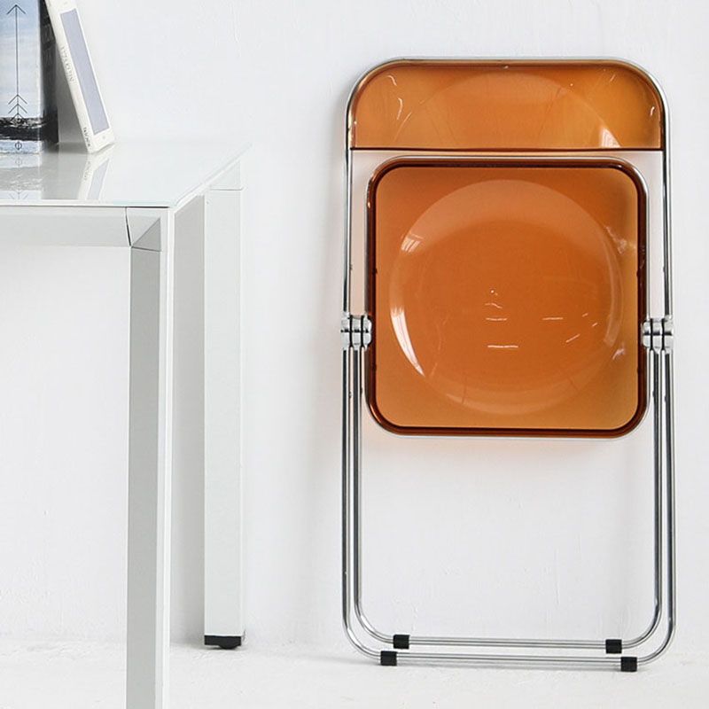 Chaise sans bras de salle à manger en plastique de style industriel, chaises latérales de salle à manger à dos ouvert